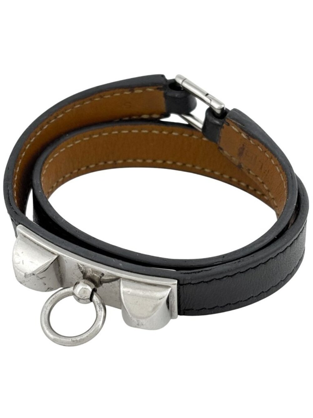 Hermes Rival Double Tour Bracelet Strand Black